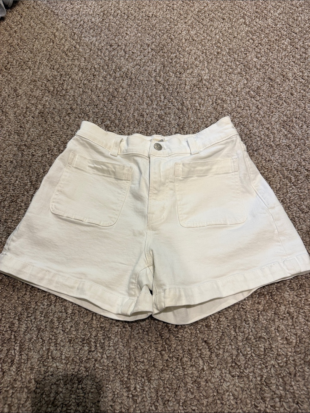Madewell Cream High-Rise Pocket Shorts